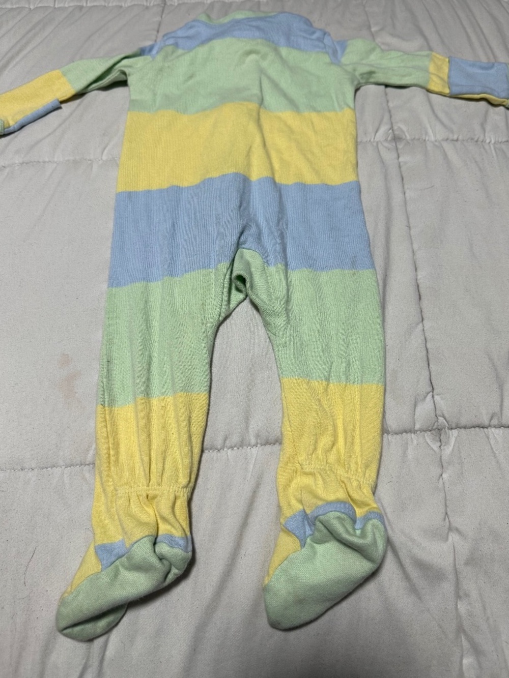 Honest Baby Clothing 3-6M Footed Zip One-Piece Sleeper Organic Cotton Striped